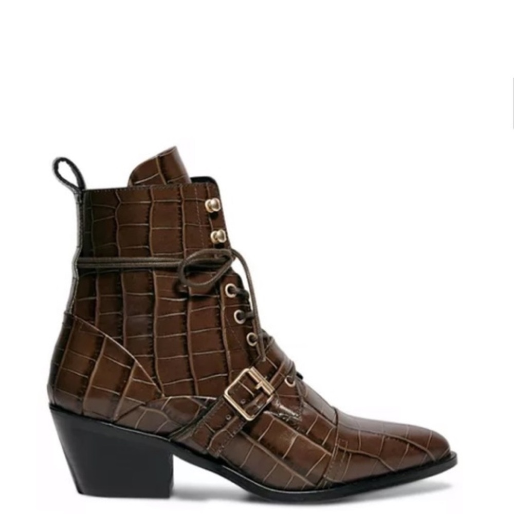 NIB Allsaints Carla Suede Shoes Box - Stone